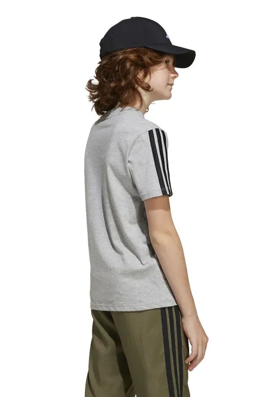 Dětské bavlněné tričko adidas JD6486 šedá