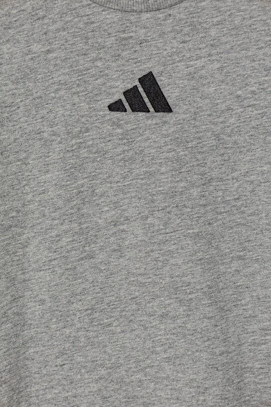 Παιδικό βαμβακερό μπλουζάκι adidas γκρί JD6486