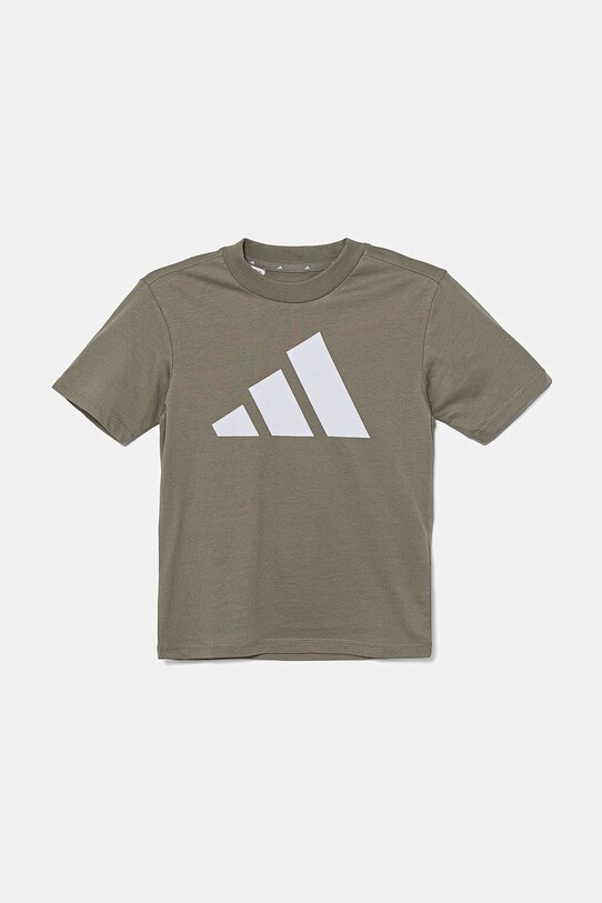 Детска памучна тениска adidas JE1387 кафяв SS25