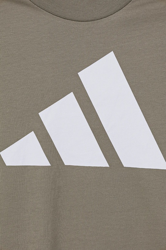 Детска памучна тениска adidas кафяв JE1387