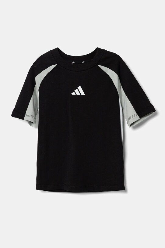 Детская хлопковая футболка adidas JD0058 чёрный SS25