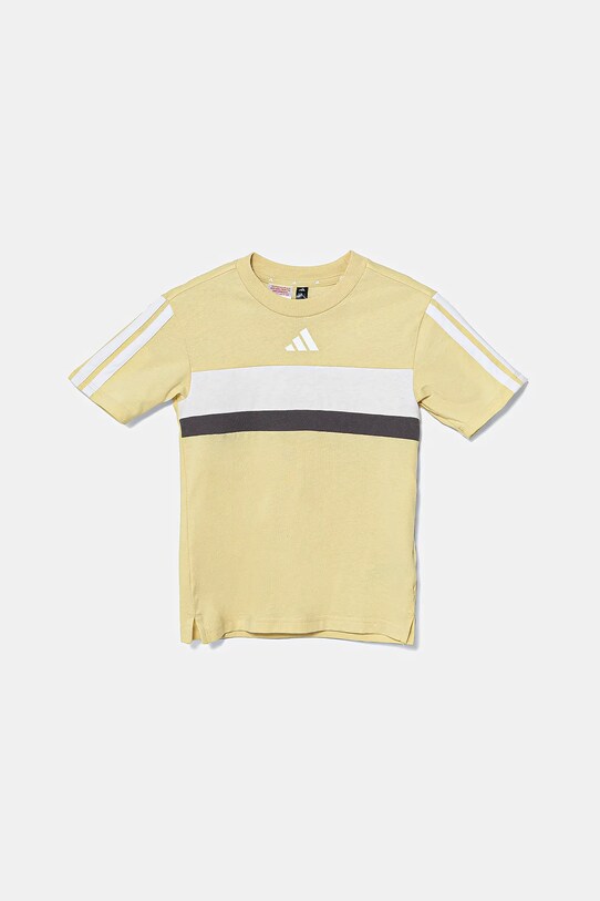 Detské bavlnené tričko adidas JC6661 žltá SS25
