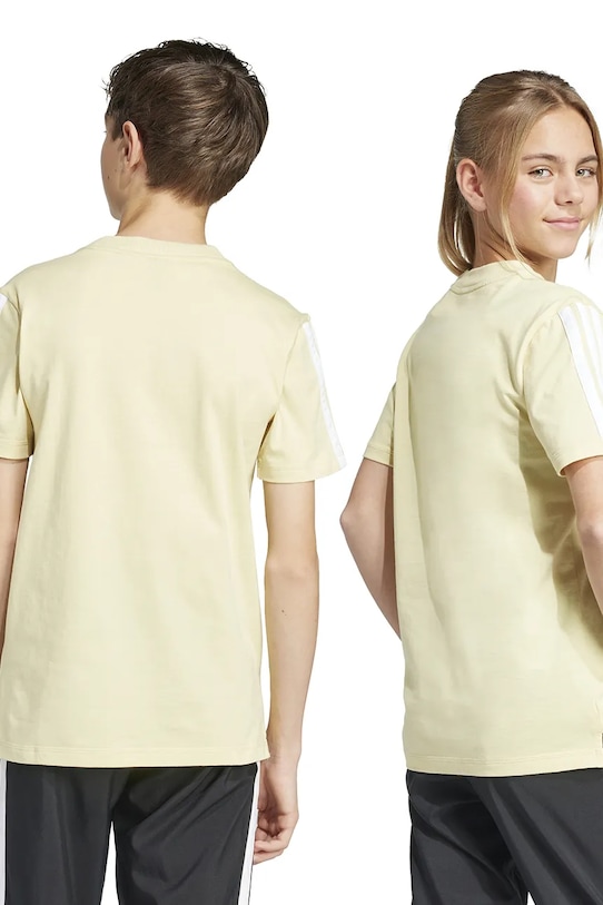 Dětské bavlněné tričko adidas JC6661 žlutá