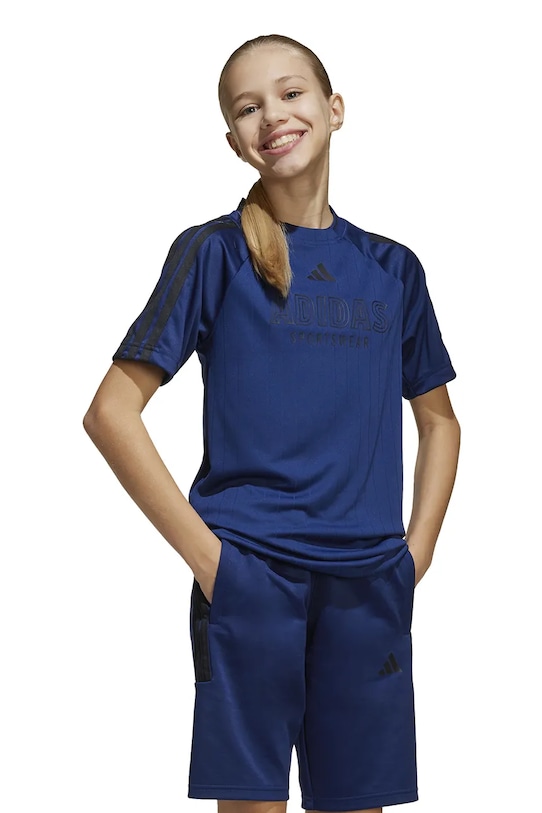 Дитяча футболка adidas круглий виріз темно-синій JC8035