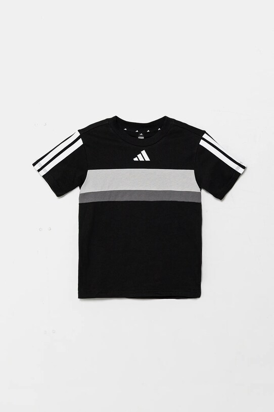 Detské bavlnené tričko adidas JC7468 čierna SS25