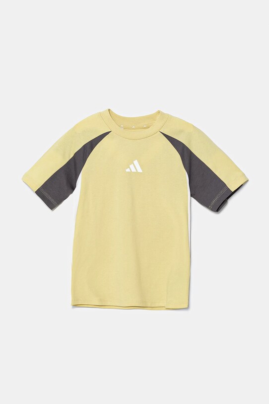 adidas t-shirt bawełniany dziecięcy JC9308 żółty SS25