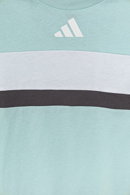 Detské bavlnené tričko adidas tyrkysová JC9301