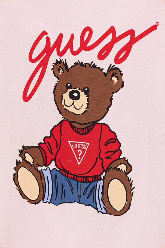 Chłopiec Guess t-shirt bawełniany dziecięcy H4BT01.I3Z14.PPYA różowy