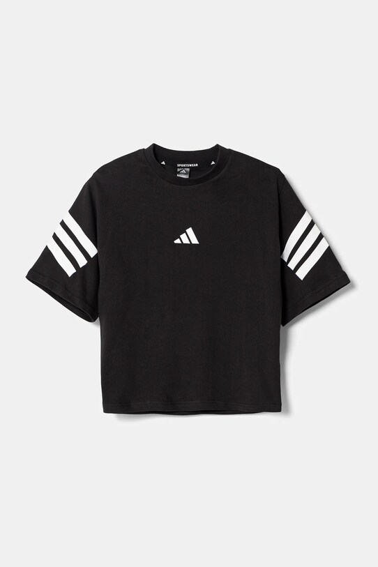adidas tricou de bumbac pentru copii JN8092 negru SS25