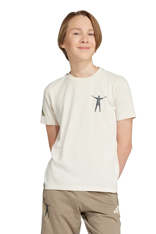 Детская хлопковая футболка adidas Performance JX1948