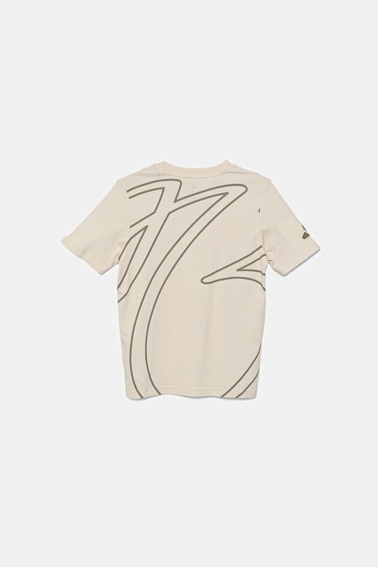 Мальчик Детская хлопковая футболка adidas Performance JX1948 бежевый