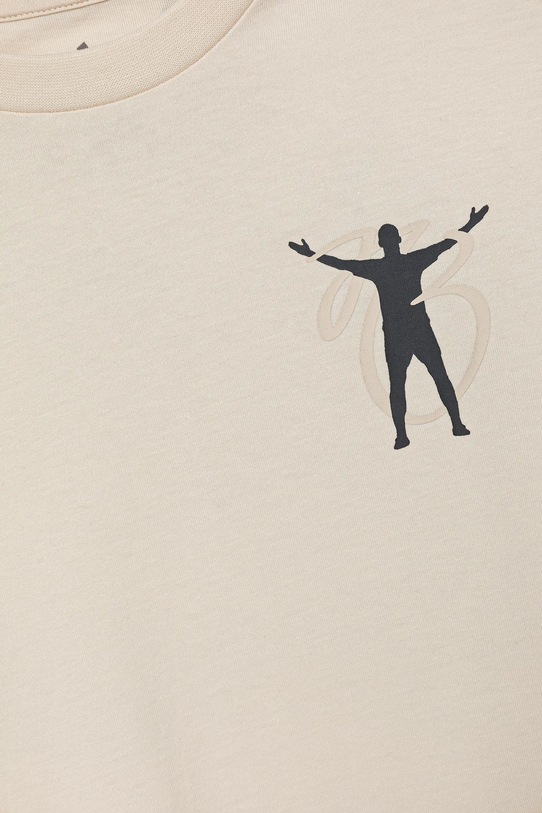 Детская хлопковая футболка adidas Performance бежевый JX1948