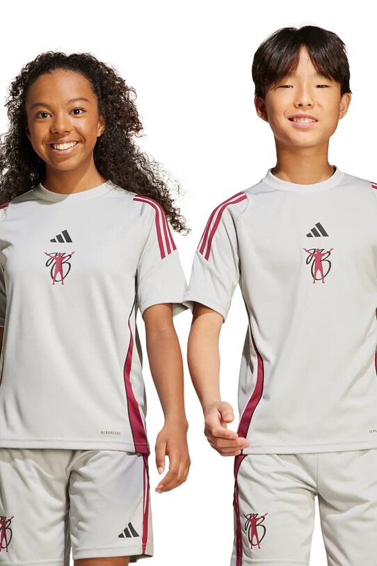 adidas Performance tricou copii imprimeu gri JX1967