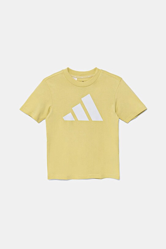 Otroška bombažna kratka majica adidas JC9662 rumena SS25