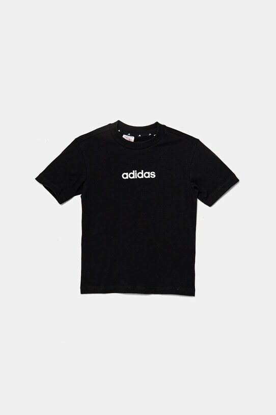 Detské bavlnené tričko adidas JC9748 čierna SS25