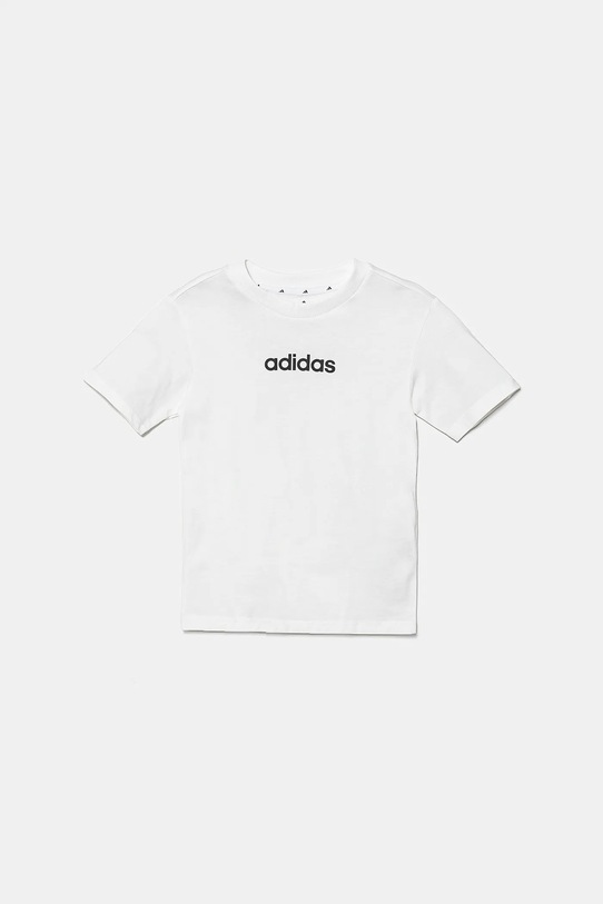 Детская хлопковая футболка adidas JC9747 белый SS25