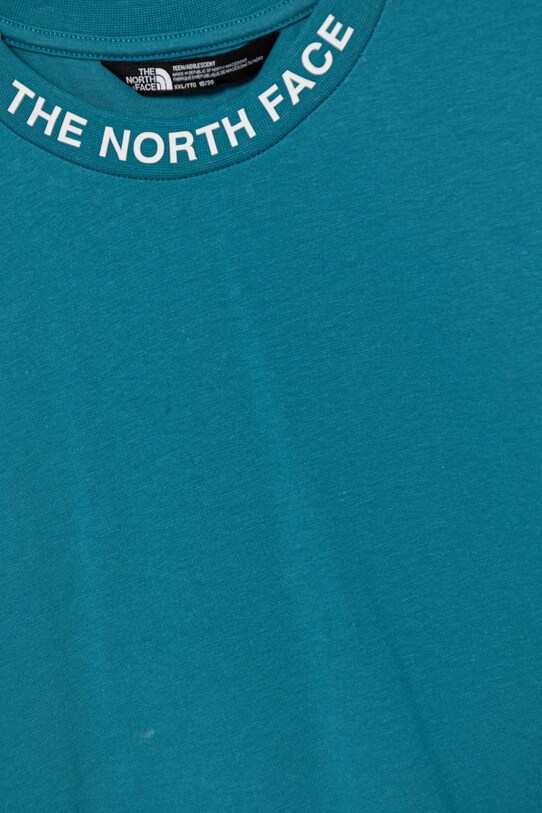 Chlapec Detské bavlnené tričko The North Face TEEN NEW SS ZUMU TEE NF0A877S6HO1 tyrkysová