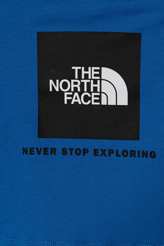 Detské bavlnené tričko The North Face KID BOX NSE S/S TEE modrá NF0A89H5T4S1
