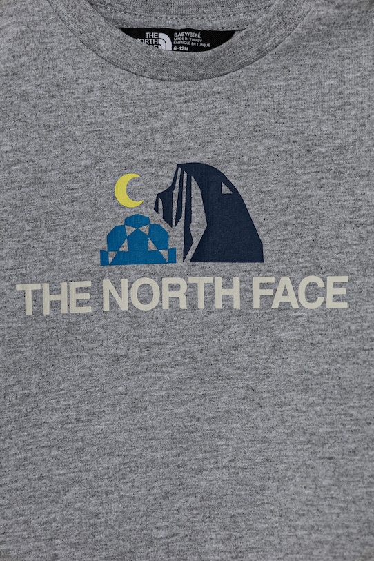 Chlapec Detské bavlnené tričko The North Face BABY GRAPHIC S/S TEE NF0A8AXDDYX1 sivá