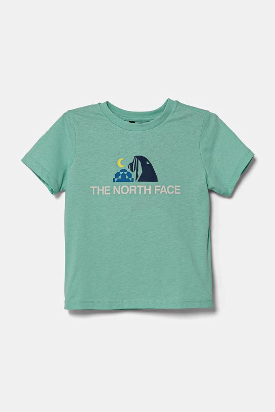 Παιδικό βαμβακερό μπλουζάκι The North Face KID GRAPHIC S/S TEE εκτύπωση τιρκουάζ NF0A8AXE6EI1