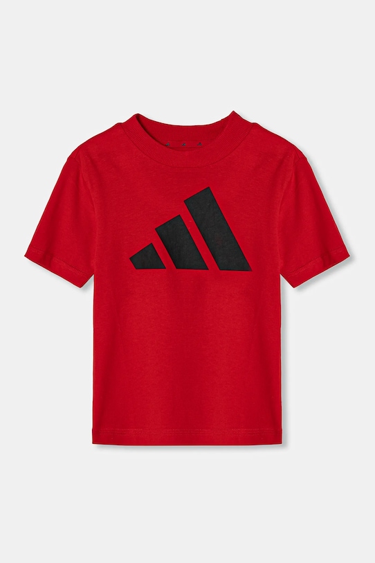 Detské bavlnené tričko adidas JN8007 červená SS25
