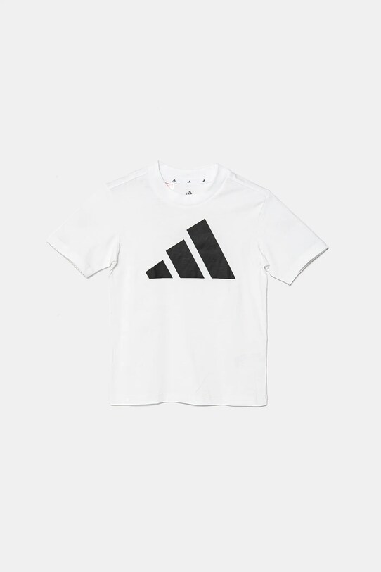 Παιδικό βαμβακερό μπλουζάκι adidas JC9659 λευκό SS25
