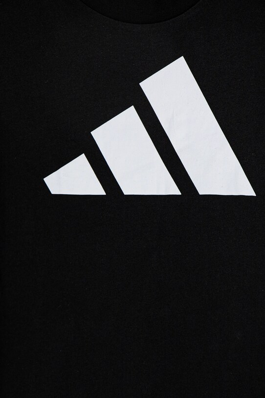 Παιδικό βαμβακερό μπλουζάκι adidas μαύρο JC9660