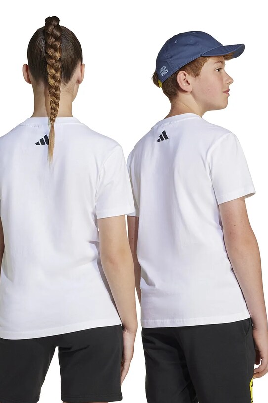 adidas tricou de bumbac pentru copii x Smiley World JJ3071 alb
