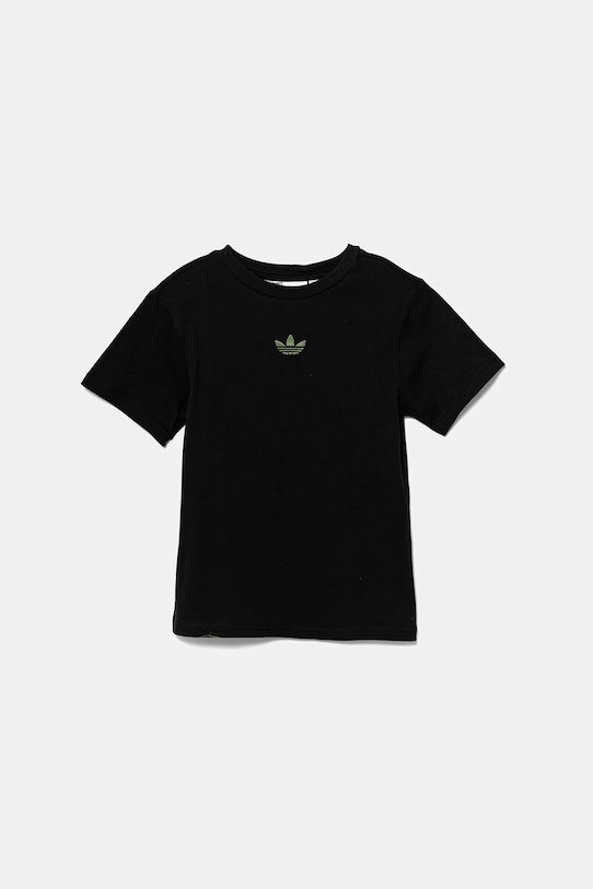 Παιδικό βαμβακερό μπλουζάκι adidas Originals JZ9940 μαύρο SS25