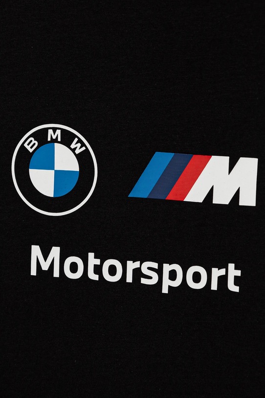 Мальчик Детская хлопковая футболка Puma BMW MMS ESS LOGO TEE 621264.01 чёрный