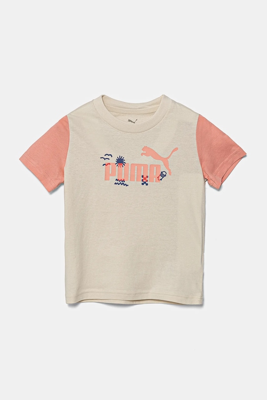 Detské bavlnené tričko Puma SANDY ADVENTURES Tee bavlna béžová 685155.K