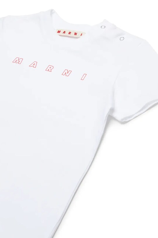 Мальчик Детская хлопковая футболка Marni MT276B T-SHIRT M01438 белый