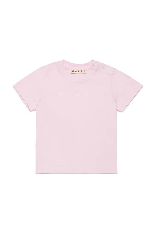 Detské bavlnené tričko Marni MT276B T-SHIRT bavlna ružová M01438