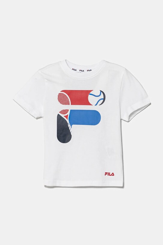 Fila t-shirt bawełniany dziecięcy LONJA nadruk biały FAK0410