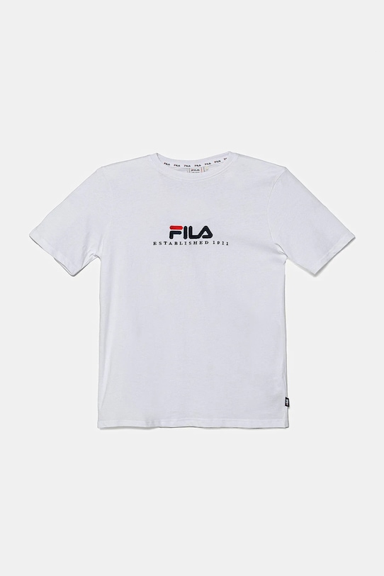 Fila t-shirt bawełniany dziecięcy LOHBERG aplikacja biały FAT0626