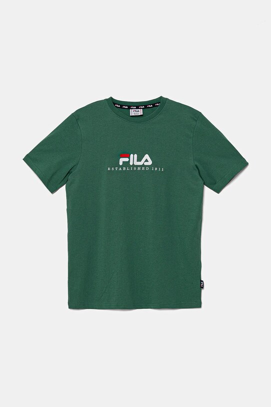 Fila t-shirt bawełniany dziecięcy LOHBERG aplikacja zielony FAT0626