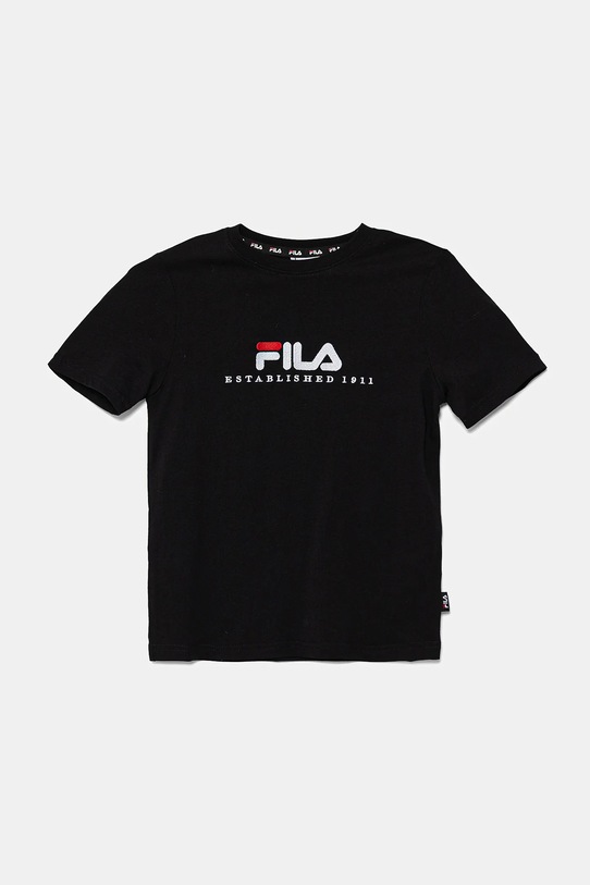 Detské bavlnené tričko Fila LOHBERG bavlna čierna FAT0626