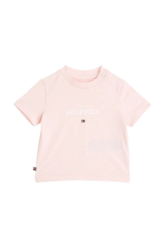 Μπλουζάκι μωρού Tommy Hilfiger στάμπα ροζ KN0KN02033.PPYA