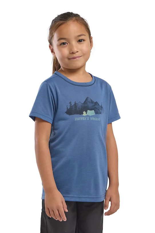 Dětské tričko Jack Wolfskin HIKING GRAPHIC T KIDS kulatý modrá A64183.116.152