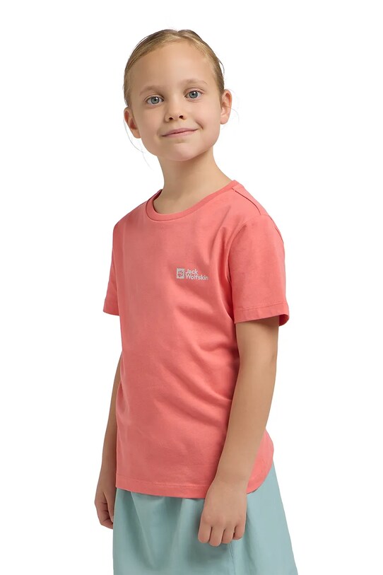 Jack Wolfskin t-shirt in cotone per bambini ESSENTIAL COTTON T K cotone rosa A64184.116.152