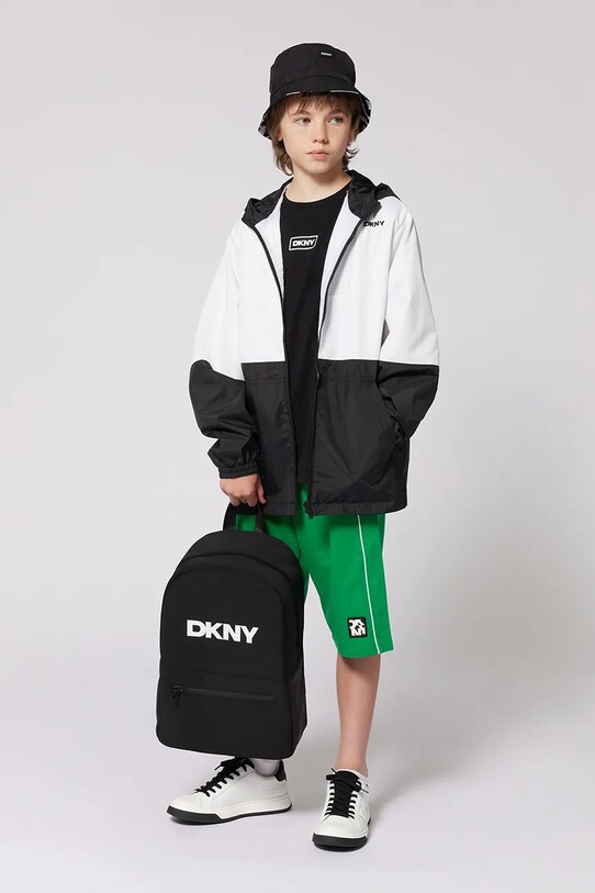 Dkny tricou de bumbac pentru copii negru D62300.114.150