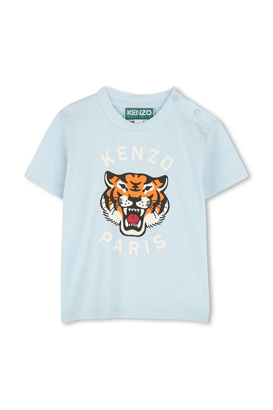 Otroška bombažna kratka majica Kenzo Kids Okrogel modra K60977.86.102