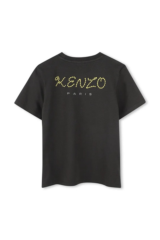 Παιδικό βαμβακερό μπλουζάκι Kenzo Kids K61138.114.150 μαύρο SS25