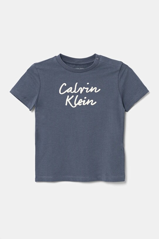 Дитяча футболка Calvin Klein Jeans з еластаном блакитний IN0IN00292.PPYA