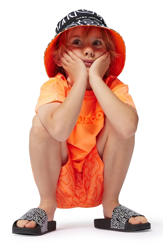 Дитяча бавовняна футболка Marc Jacobs W60446.156 помаранчевий