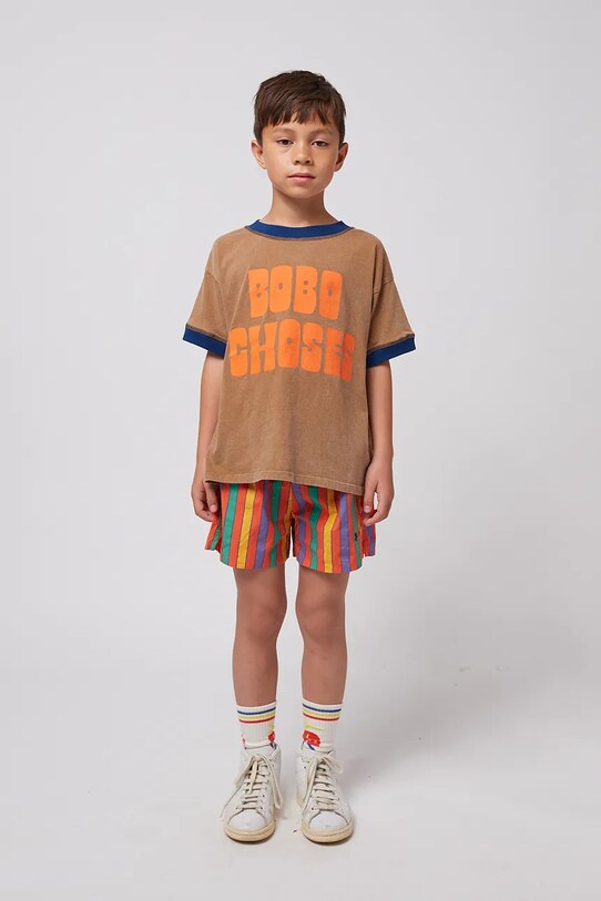 Bobo Choses tricou de bumbac pentru copii maro 125AC124