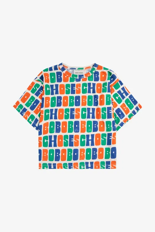 Bobo Choses t-shirt in cotone per bambini 125AC123 arancione SS25