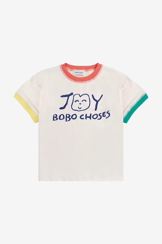 Детская хлопковая футболка Bobo Choses Smiling 125AC014 белый SS25