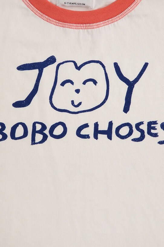 Мальчик Детская хлопковая футболка Bobo Choses Smiling 125AC014 белый