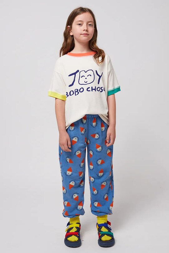 Детская хлопковая футболка Bobo Choses Smiling белый 125AC014